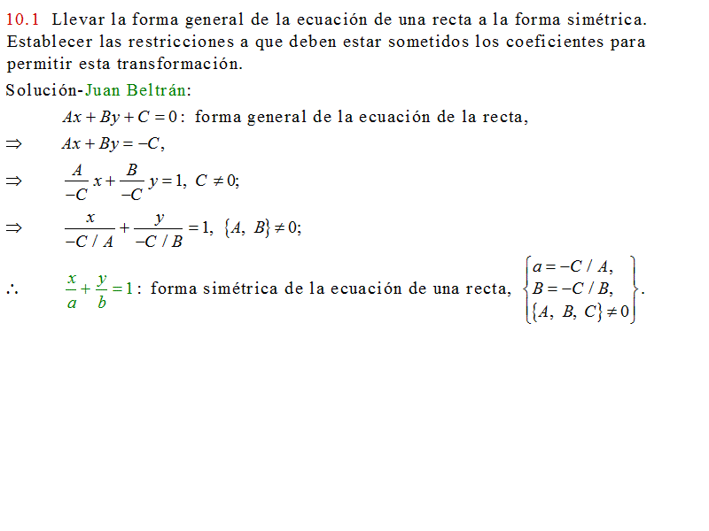 Geometrianalitica Lehmann 10 1 Transformar La Forma General De