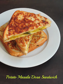 Stuffed Dosa Sandwich, Potato Masala Dosa Sandwich