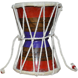 DronaCraft Damru Handmade Indian Hand Percussion Musical Instrument