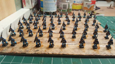 Varnished some union Infantry it's nice to be getting on with this project.