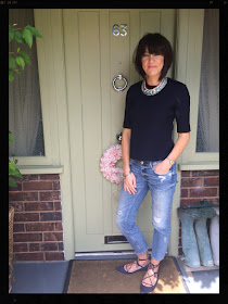 My Midlife Fashion, Statement Necklace, Zara, Boden, Lille Lace Up Flats, Distressed Denim