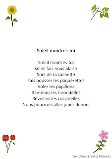 Paroles de la comptine  Soleil montre toi