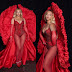 SHOWGIRL !!!! Beyonce Wearing red Atelier Zuhra, Tiffany & Co. jewelry, & Jimmy Choo shoes  Renaissance Tour in Las Vegas