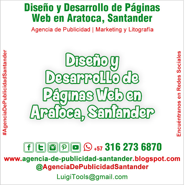 Diseño y Desarrollo de Páginas Web en Aratoca, Santander. Colombia