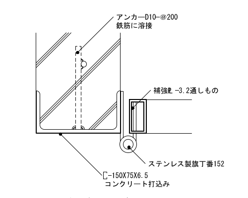 9-31-2　門柱　丁番取合い