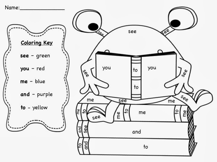 Download Sight Word Coloring Pages Printable