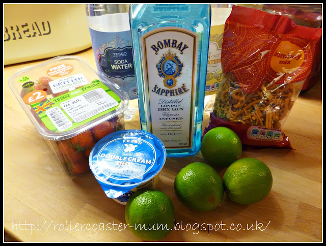 ingredients for Strawberry Gin Smash