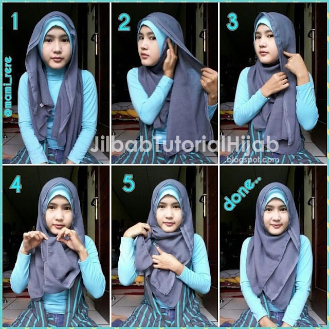 tutorial hijab segi empat untuk wajah bulat pipi tembem chubby terbaru