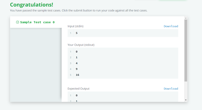 Loops - Hacker Rank Solution