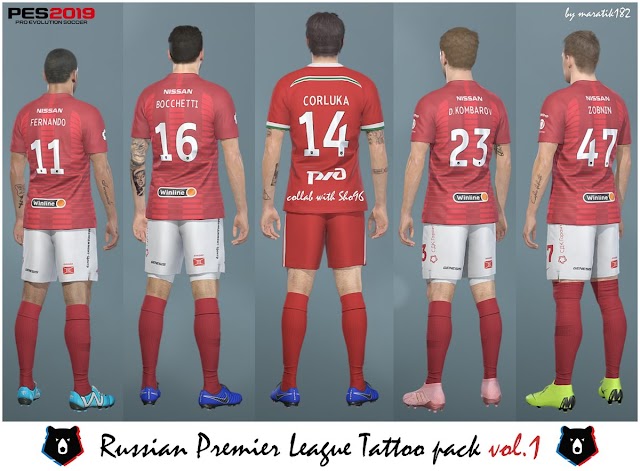 PES 2019 Patch Russian League Tattoo Pack by Maratik182