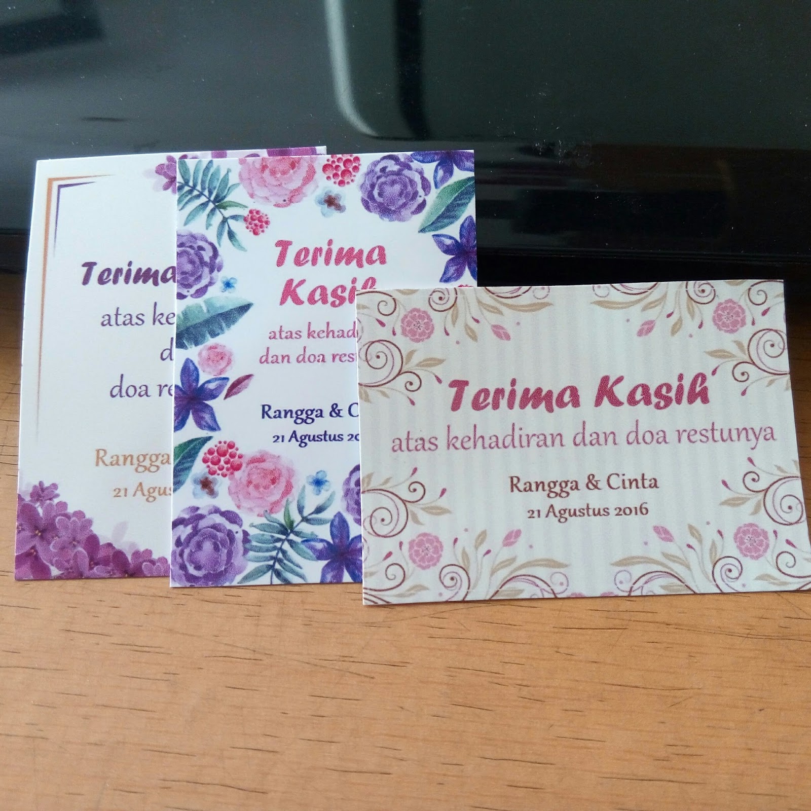 Kartu Ucapan Terima Kasih Wedding  Miyoku