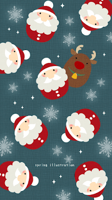 【だるまサンタクロース】クリスマスのおしゃれでシンプルかわいいイラストスマホ壁紙/ホーム画面/ロック画面