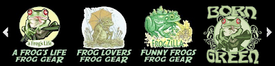 Variety of frog themed t-shirts and gift ideas