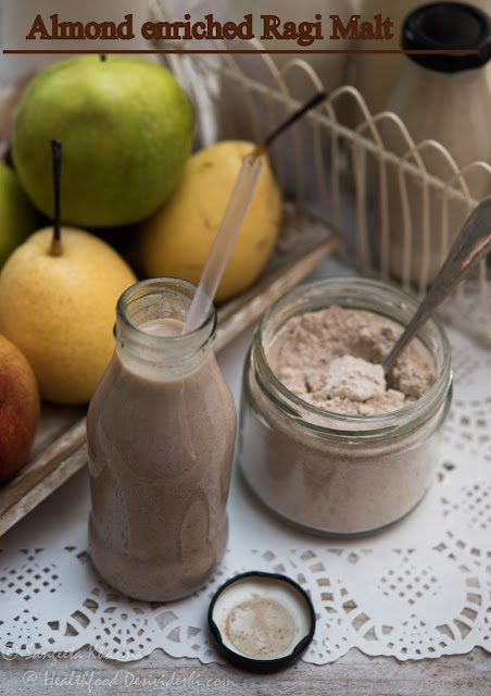 Ragi malt almond milkshake 