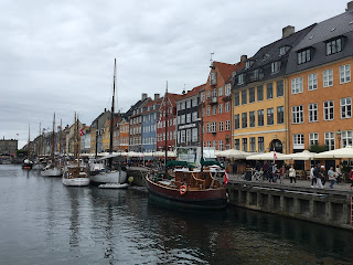 Side view of nyhavn harbour, Copenhagen