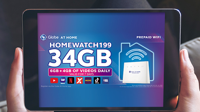 Globe HomeWatch 199: 34GB data (6GB+4GB/day YouTube, videos)