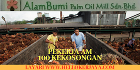 Jawatan Kosong Di AlamBumi Palm Oil Mill Sdn Bhd (Sarawak) ~ 100 Kekosongan