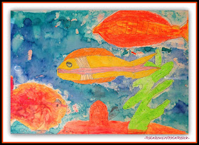 Ocean Artwork Painting {Ocean RoundUP of Inspiration at RainbowsWithinReach} 