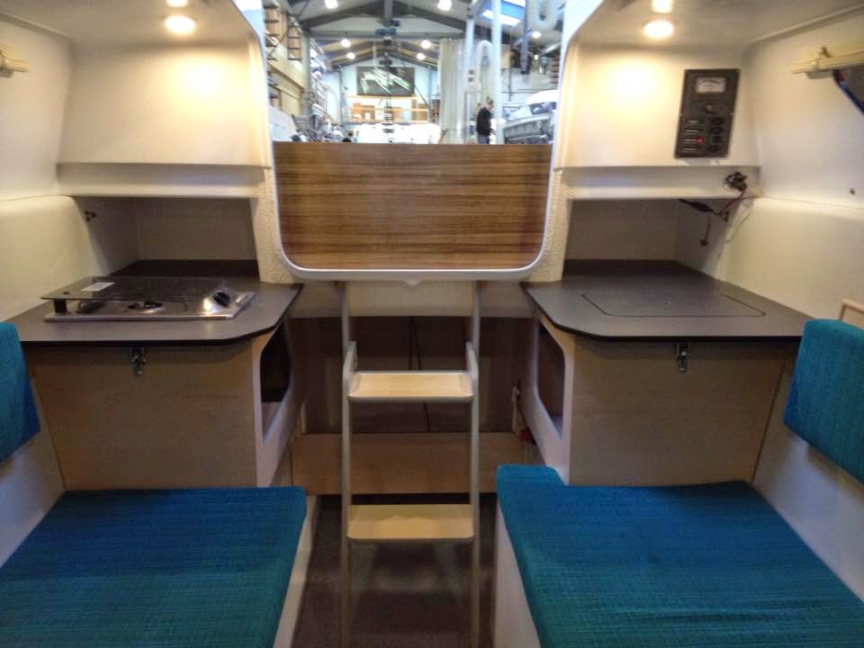 Trimaran Projects and Multihull News: Dragonfly 25 trimaran interior 