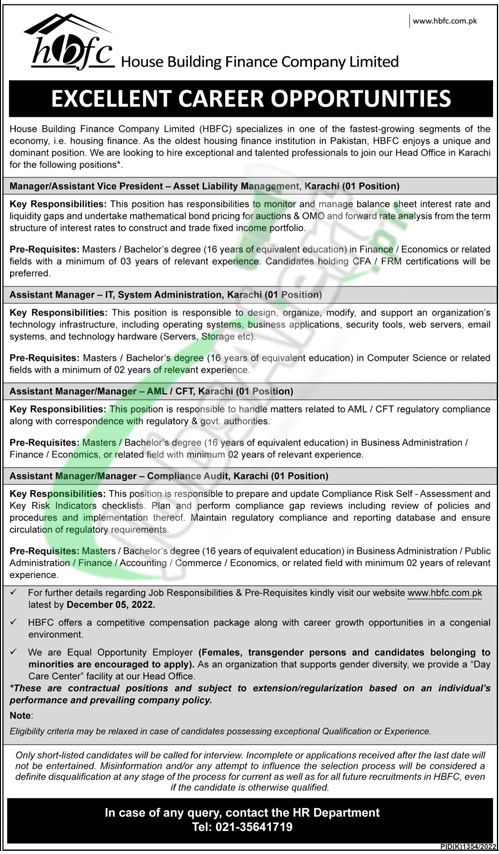 HBFC Jobs 2022 Application Form Download | House Building Finance Company Limited