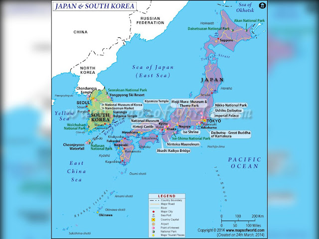 Map Of Japan And Korea