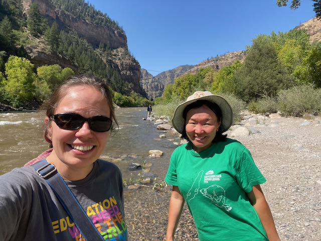 Sarah and Irina at Colorado River at Grizzle Creek