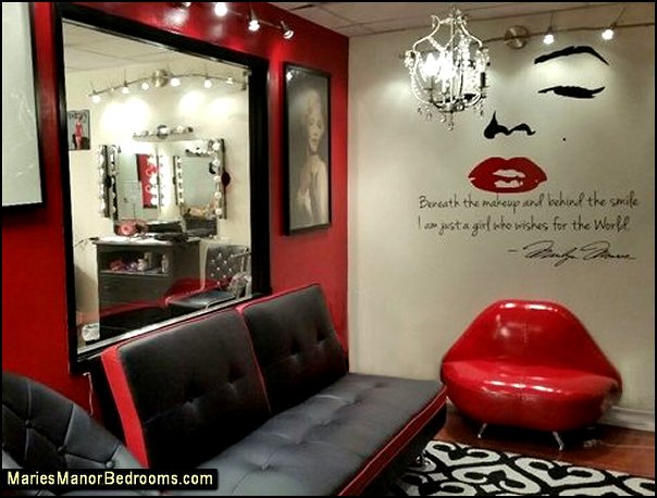 Marilyn Monroe themed Marilyn Monroe makeup beauty room ideas