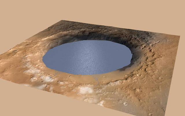 Gale Crater Lake on Mars, 3 billion years ago