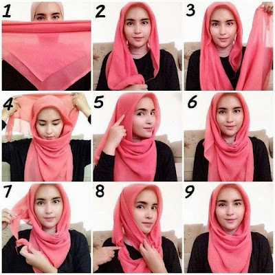 Tutorial Cara Memakai Jilbab Segi Empat Yang Sederhana