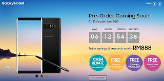 Samsung Galaxy Note 8 Pre-Order Coming Soon to Malaysia (5 September - 10 September 2017)