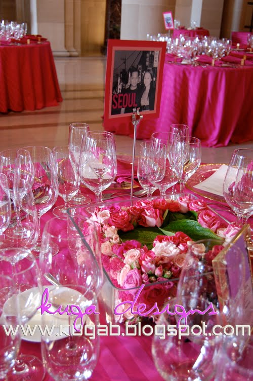 centerpieces for a pink and orange wedding