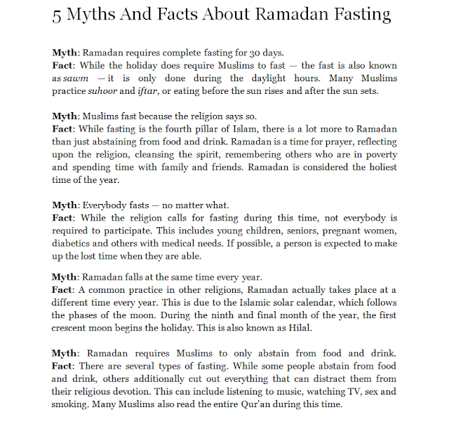  Read these 5 myths and facts about Ramadan to distinguish what is right and wrong about Ramadan.