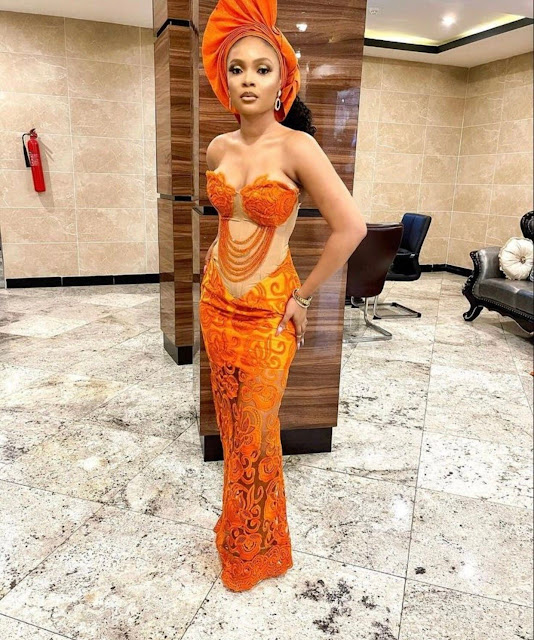 Orange African Dress For Wedding.