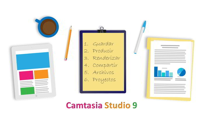 renderizar un proyecto, guardar y diferenciar entre archivos de proyecto y archivos de vídeo en camtasia studio 9