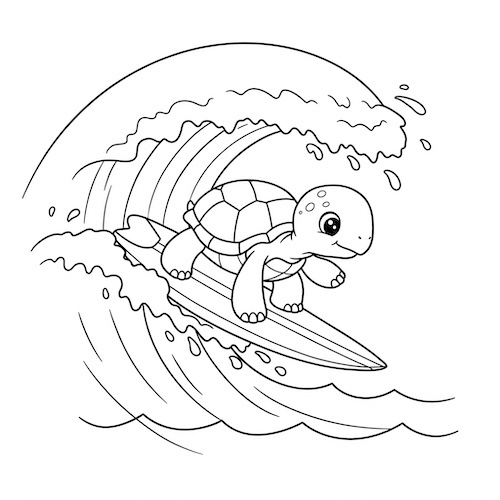 Baby Turtle surfing