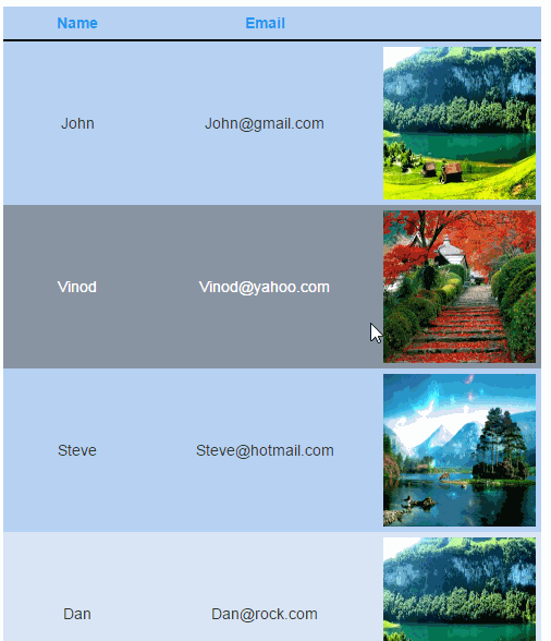 How to set color for ODD and EVEN rows in HTML Table using CSS ...