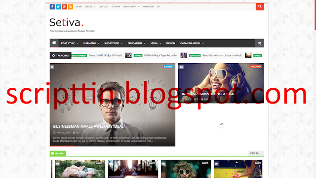 SETIVA V1.6 Responsive Magazin Blogger Teması