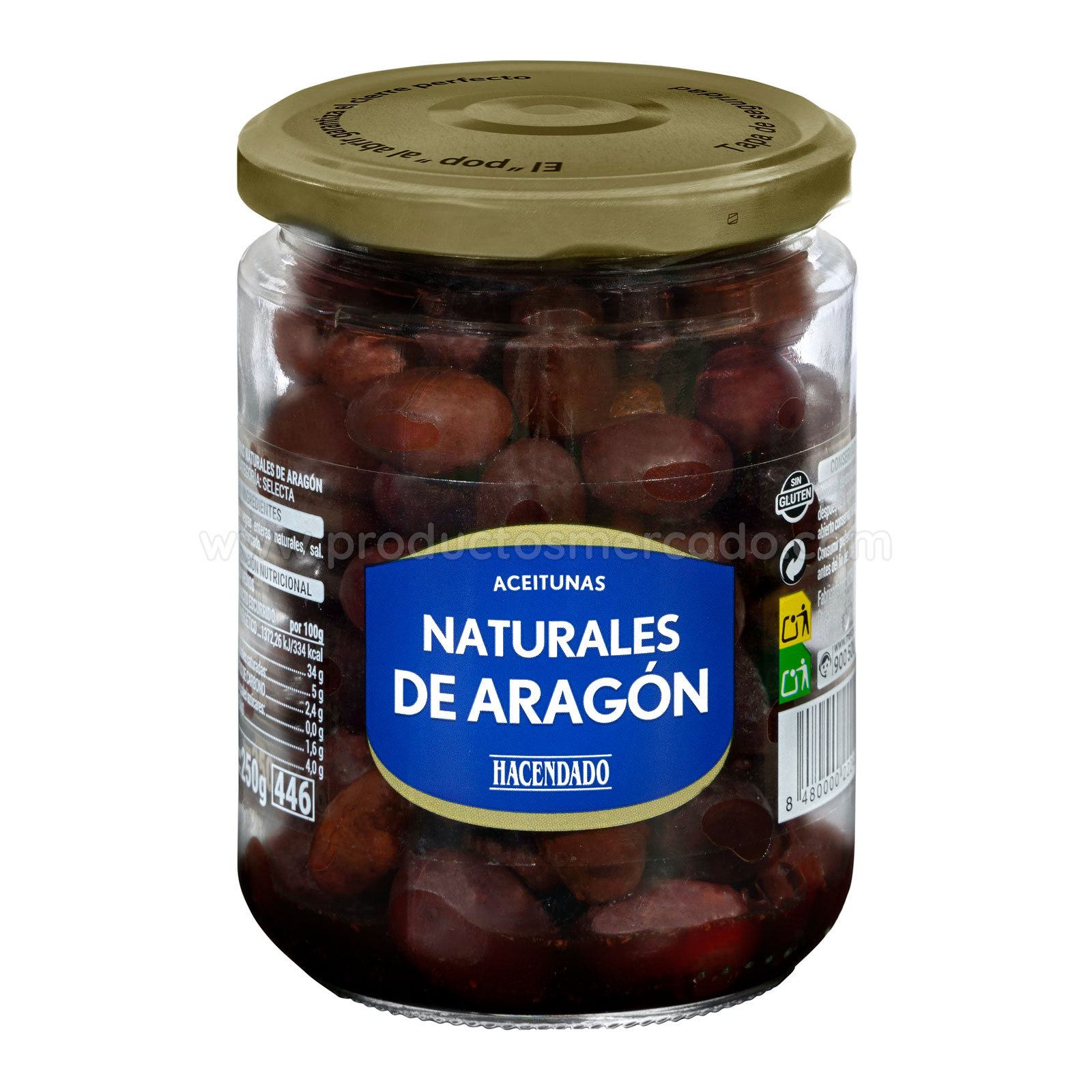 Aceitunas negras naturales de Aragón Hacendado