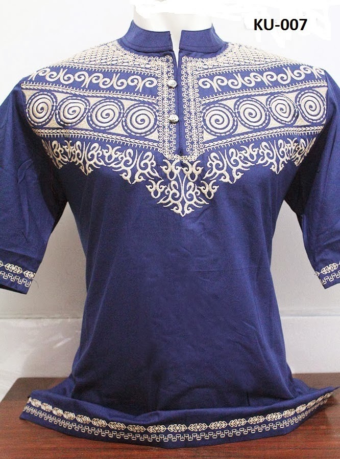  Baju Koko Lengan Pendek Warna Biru Baju Koko 123