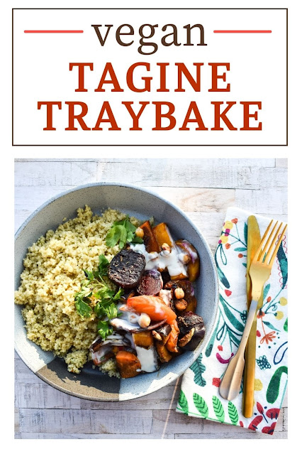 Moroccan Vegetable Tagine Traybake with Chickpeas recipe pin