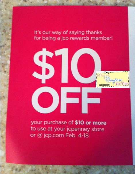 JCP- 10 off 10 Coupon for JCP Rewards Members (Check Your Mailbox)