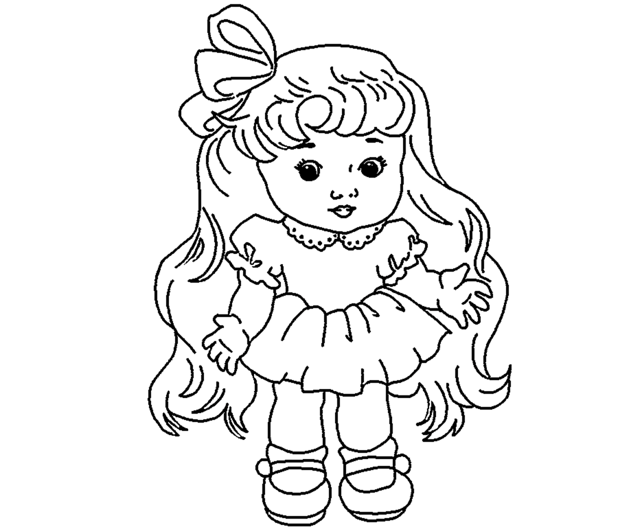 Doll For Kid Coloring Drawing Free wallpaper