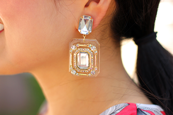 JewelMint Rectangle Jeweled Earrings