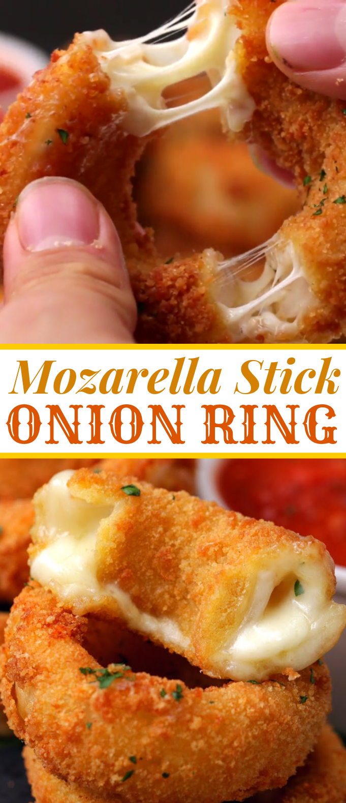 Mozzarella Stick Onion Rings #dinner #appetizer