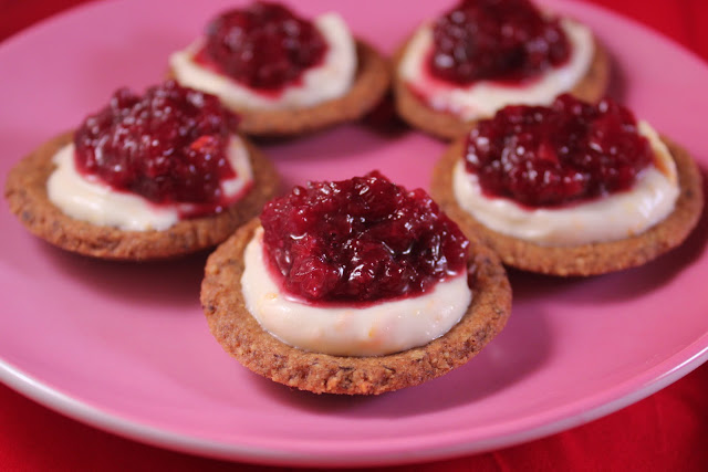 Cherry-orange cream cheese tartlets