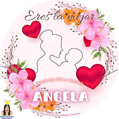 Pin Día de la Madre nombre Angela para imprimir