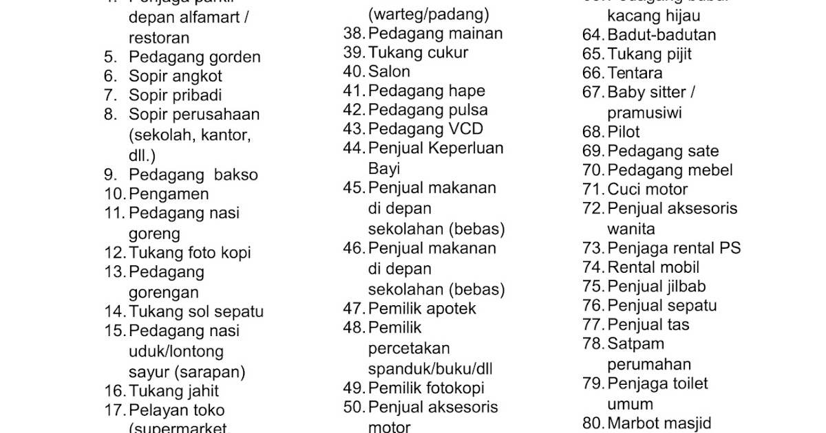 Contoh Biodata Untuk Orang Tua - Contoh KR