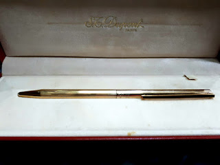 Pulpen Mewah S.T. Dupont Seri 50FLH51 18k Gold Plated Original With Box Paper