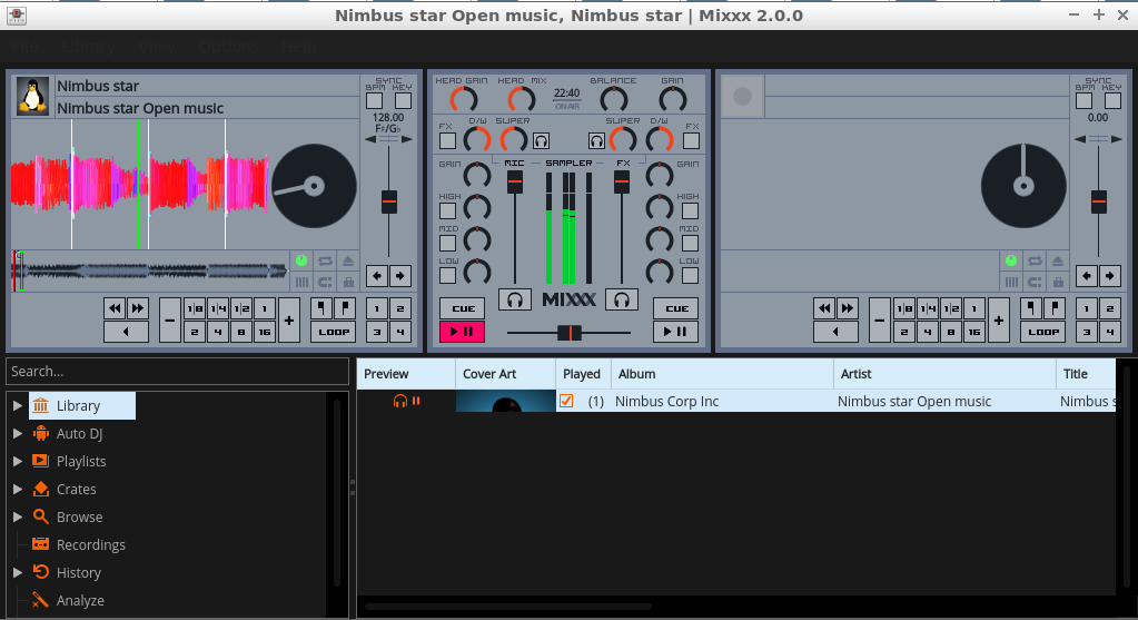 Mixxx free audio player