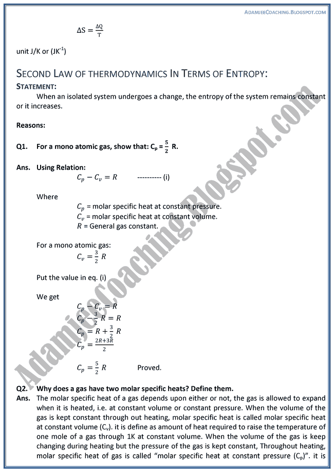 Heat-Theory-Notes-Physics-XII